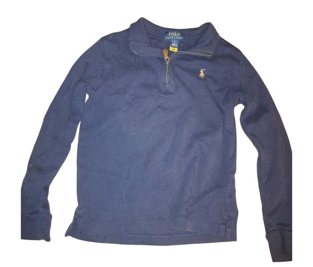 Polo Ralph Lauren Quarter-Zip Pullover Size 6 Navy Blue Sweatshirt